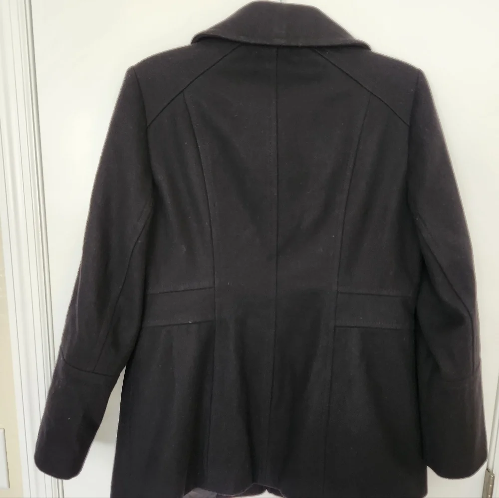 London Fog Wool Blend Black Peacoat Jacket Women’s Medium Classic Preppy
